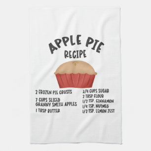 Apple Pie Recipe Kitchen Towel