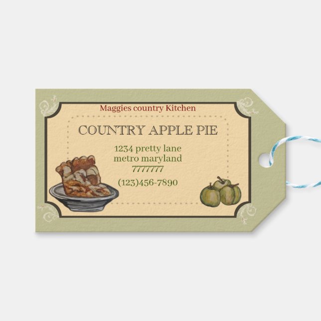 APPLE PIE  rectangular Gift Tags (Front (Horizontal))