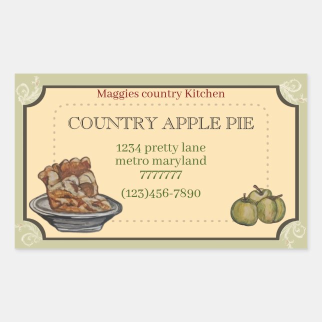 APPLE PIE  rectangular sticker (Front)
