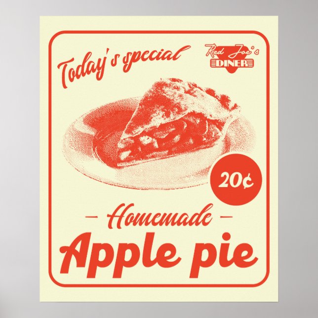 Apple Pie Retro Aesthetic Diner Promo Poster (Front)