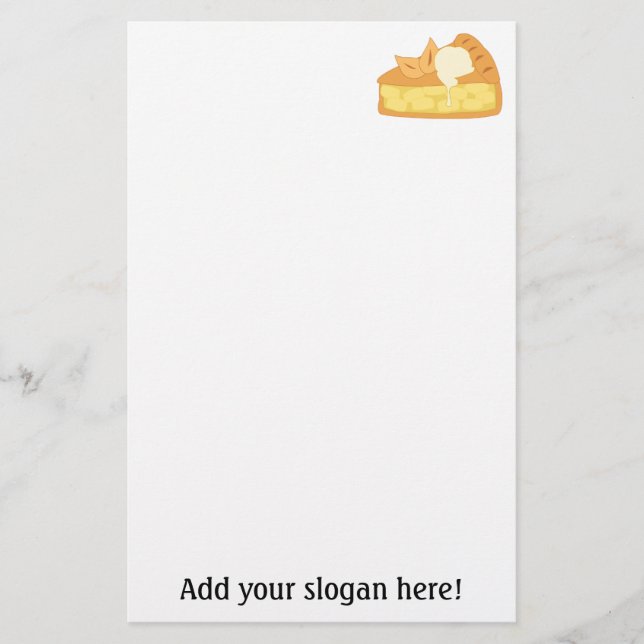 Apple Pie Slice Picture: Add Text to Customize Stationery (Front)