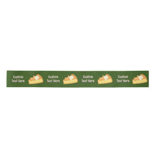 Apple Pie Slices - Your Text - green or any colour Satin Ribbon