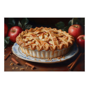 Apple Pie Vintage Inspired Painting Poster