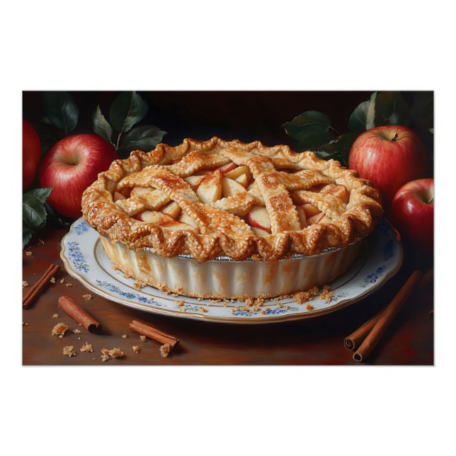 Apple Pie Vintage Inspired Painting Poster (Front)
