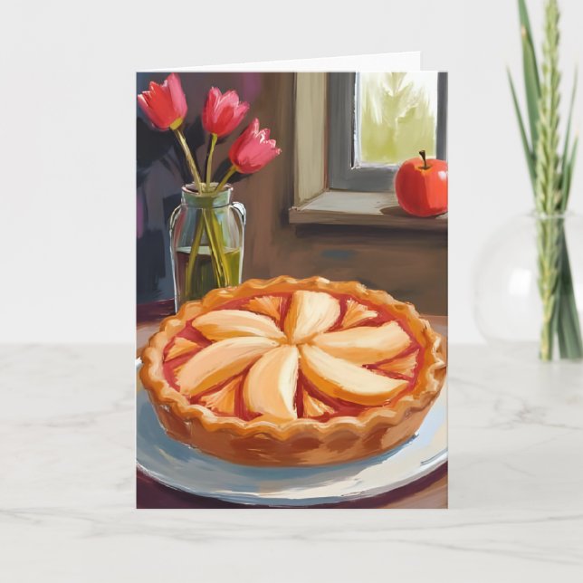 Apple Pie Watercolor Thanksgiving Card (Front)