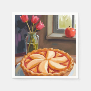 Apple Pie Watercolor Thanksgiving Painting Napkin