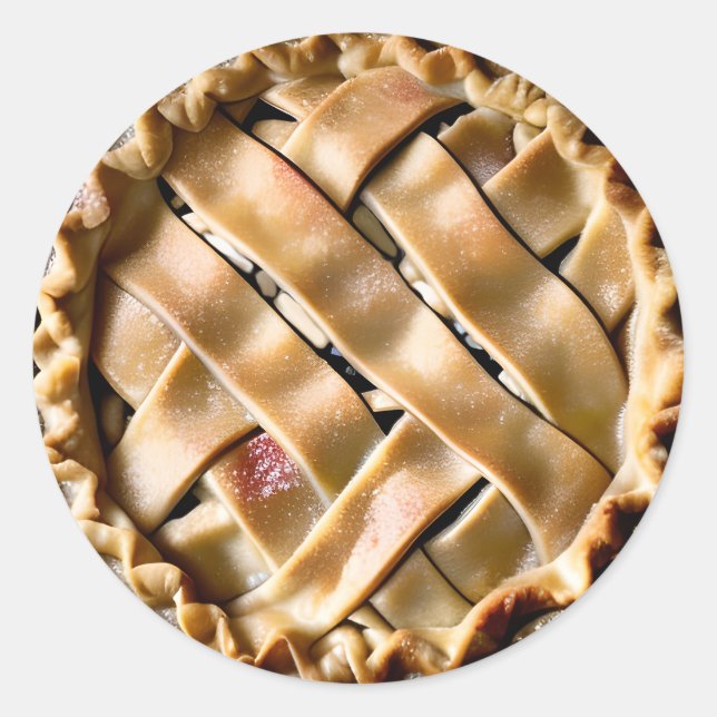 Apple Pie with a Fancy Crust Classic Round Sticker (Front)