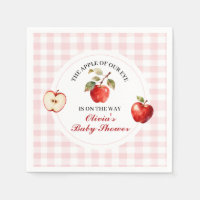 Apple Pink Bow preppy Coquette Baby Shower