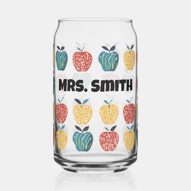 Apple pour enseignant Nom personnalisé Apple Motif (Gauche)