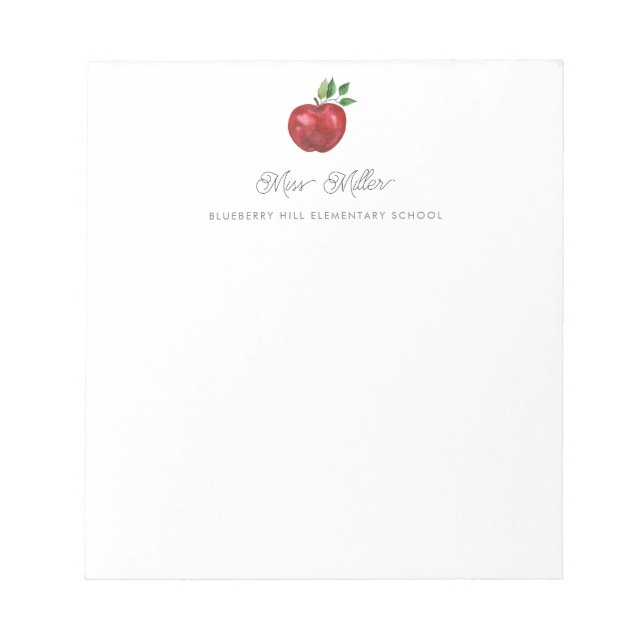 Apple pour le Bloc-notes personnalisé enseignant (Devant)