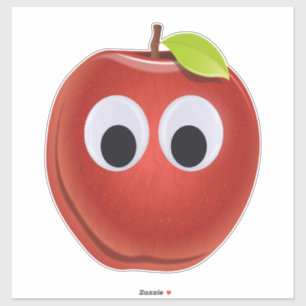 Apple, red fruit with googly eyes - Personalized