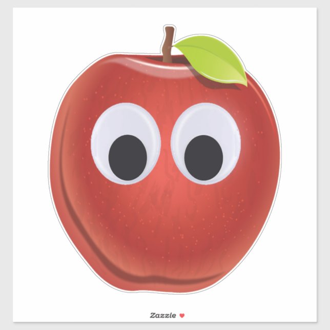 Apple, red fruit with googly eyes - Personalized (Sheet)