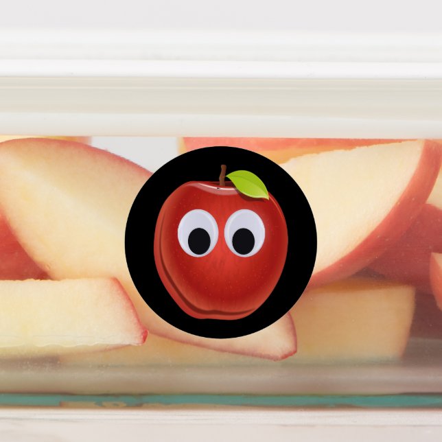 Apple, red fruit with googly eyes - Personalized (Affixed)
