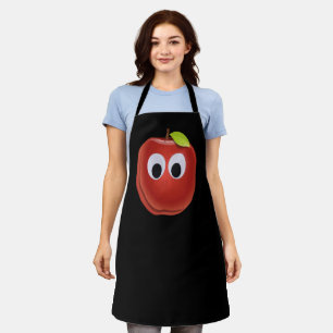 Apple, red fruit with googly eyes - Personalized Apron