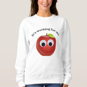 Apple, red fruit with googly eyes - Personalized Sweatshirt