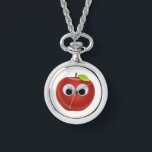 Apple, red fruit with googly eyes - Personalized Watch<br><div class="desc">The design you describe seems charming and playful. A red cartoon apple with large googly eyes gives the object a lively and animated personality. The red colour of the apple could indicate its freshness and liveliness, while the smile and big wiggling eyes add a friendly and fun touch to the...</div>