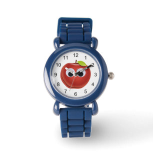 Apple, red fruit with googly eyes - Personalized Watch