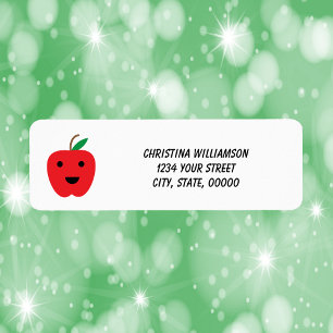 Apple Red Kawaii Personalize Return Address