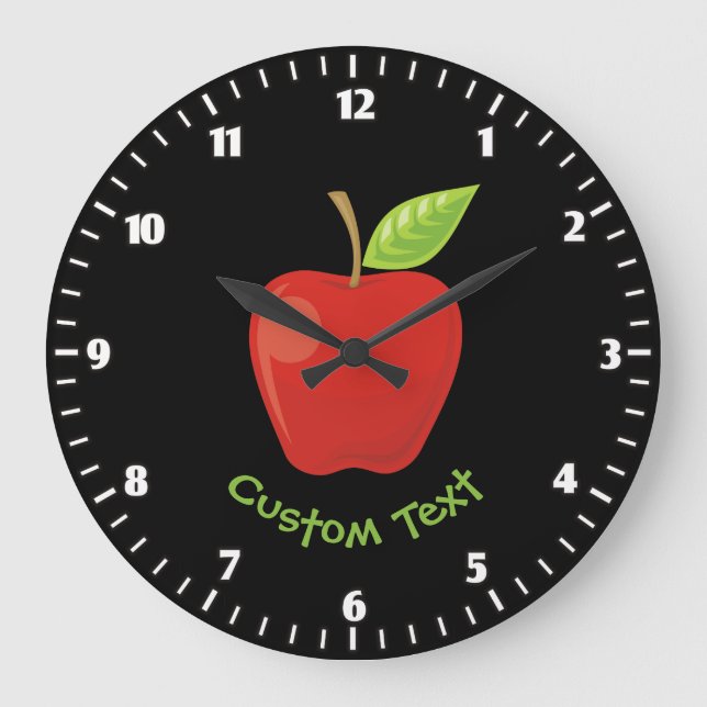 Apple Red Large Clock (Front)