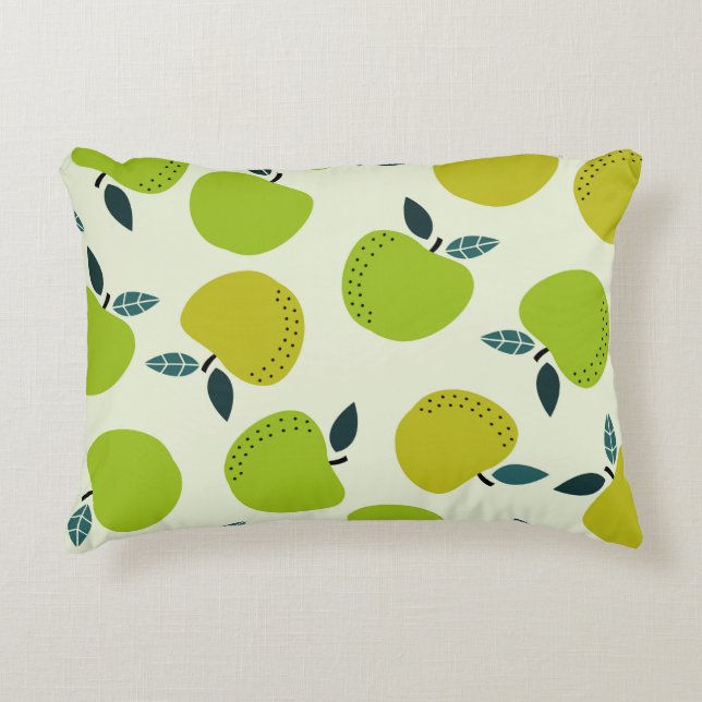 Apple seamless pattern. Fruit theme illustration.a Accent Pillow (Front)