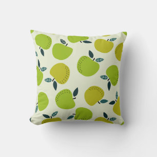 Apple seamless pattern. Fruit theme illustration.a Throw Pillow