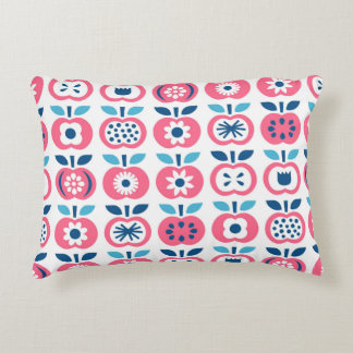 Apple seamless pattern. Set of colourful retro app Accent Pillow