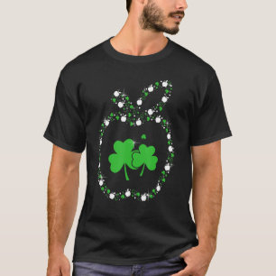 Apple Shamrocks Teacher Life Happy St Patrick S Da T-Shirt