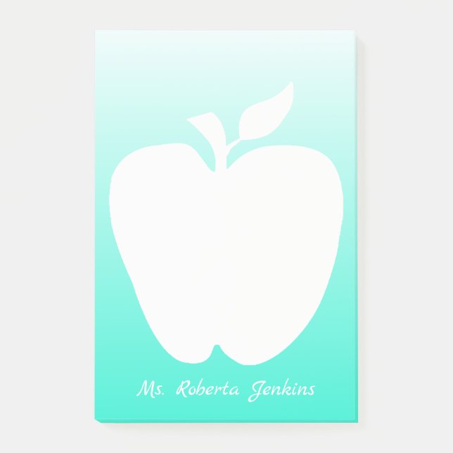 Apple Silhouette Teacher's Note Pad (Front)