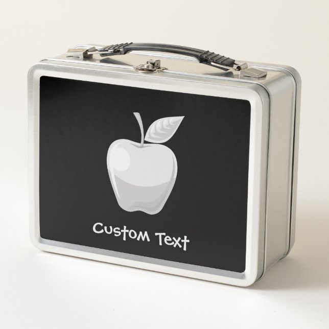 Apple Silver Metal Lunch Box (Front)