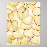 apple slices backlit and arranged in abstract