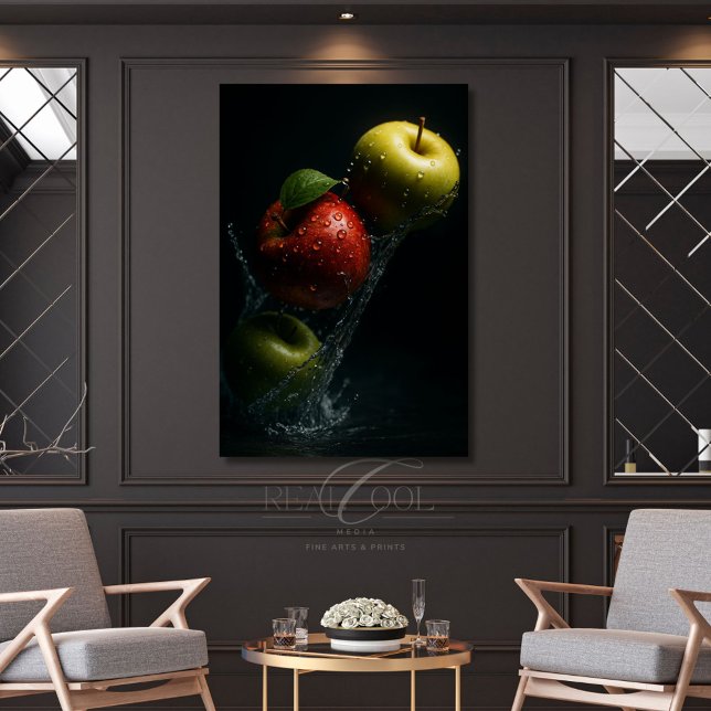 Apple Splash in Water – Fruit Photography Art Canvas Print (Creator Uploaded)