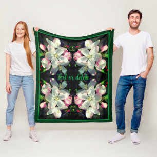 Apple Spring Flower Blossoms Personalized Fleece Blanket