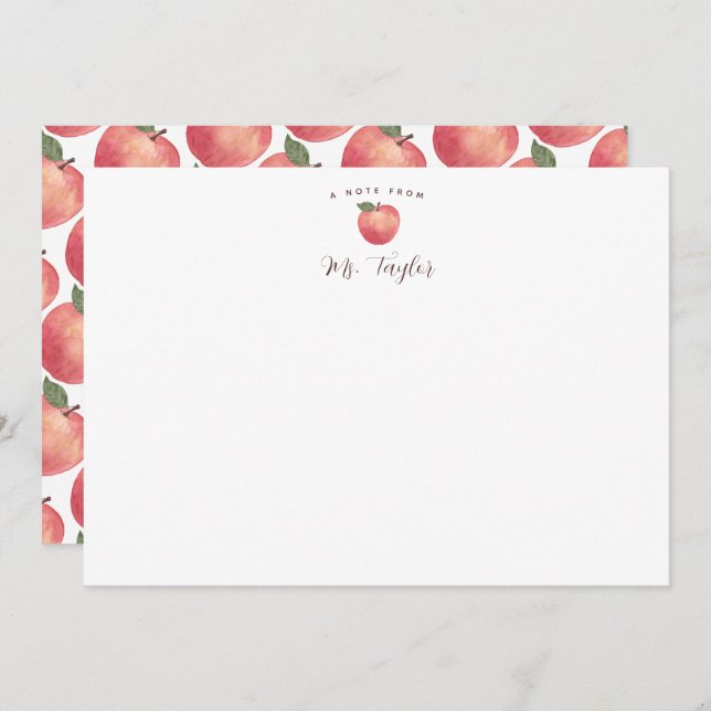 Apple Stationary Teacher Name Card (Front/Back)
