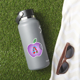 Apple sticker with designer alphabet A