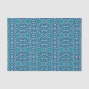 Apple Stripe Bohemian Arabesque Pattern Blue Teal Tissue Paper