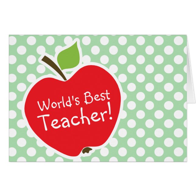 Apple sur Celadon Green Pois (Devant horizontal)