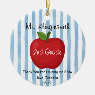 Apple Teacher Appreciation Ornament Gift