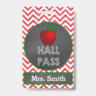 Apple Teacher Hall Pass for Classroom Badge