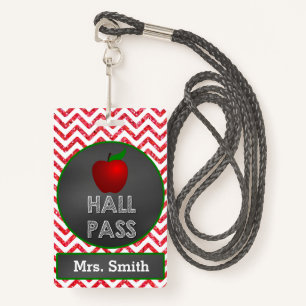 Apple Teacher Hall Pass for Classroom Badge