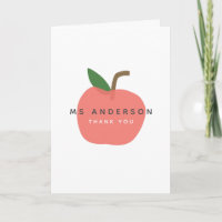 Apple Teacher | Modern Name Thank You Cute Fun