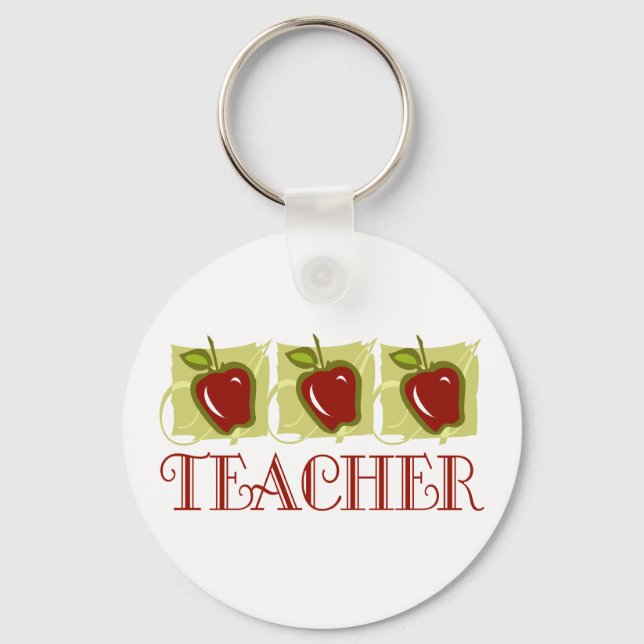 Apple Teacher School Gift Keychain (Front)
