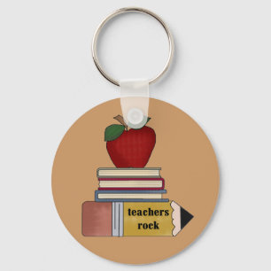 Apple Teachers Rock Tshirts and Gifts Keychain