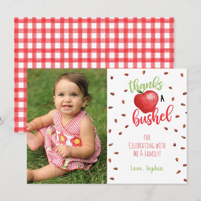 Apple Thank You Card with Photo (Front/Back)