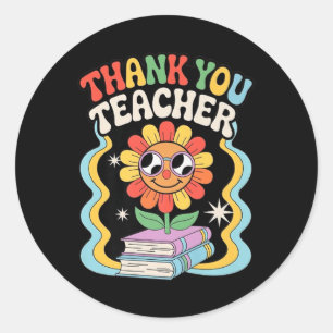 Apple Thank You Teachers Teacher Motivational Appr Classic Round Sticker