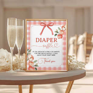 Apple Theme 8x10 Diaper Raffle Table Sign