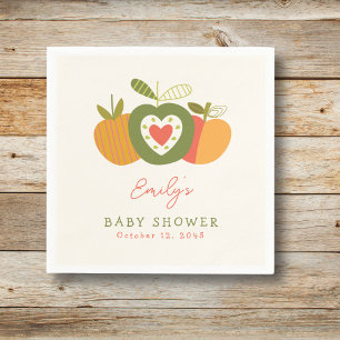 Apple Theme Fall Baby Shower Gender Neutral Napkin