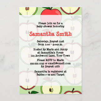 Apple Themed Baby Shower Invitation