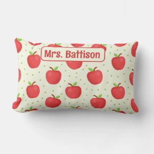 apple themed, custom, Teacher's Reading Corner  Lumbar Pillow