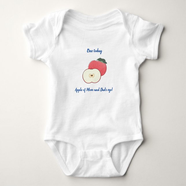 Apple-themed Customizable  Baby Bodysuit (Front)