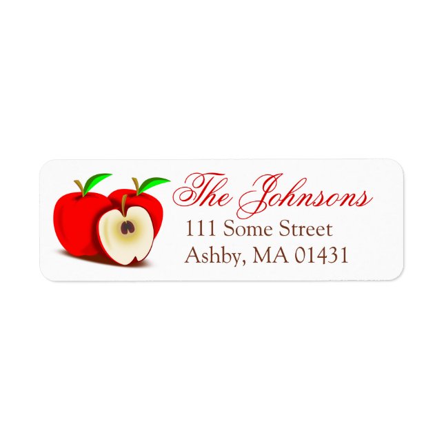 Apple Themed Personalized Return Address Labels (Front)